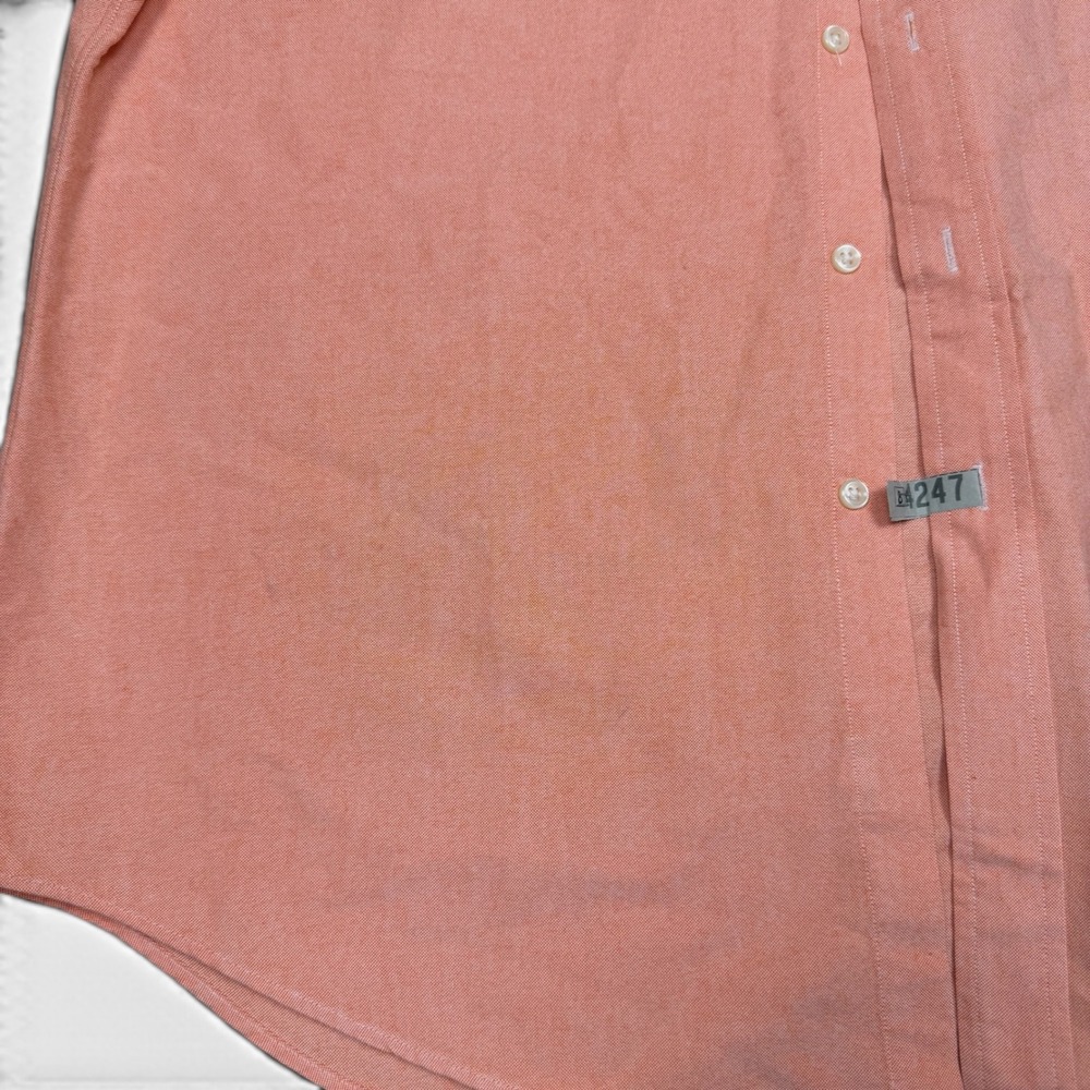 Ralph Lauren Mens XL Salmon Pink Short Sleeve Oxford Button Down Pony Logo Shirt - Picture 2 of 10